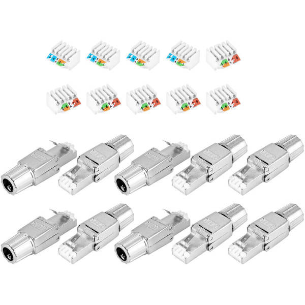 RJ45 Cat7-kontakter Återanvändbara Skärmade Ethernet-termineringskontakter Verktyg, Internetuttag, Fältinstallation