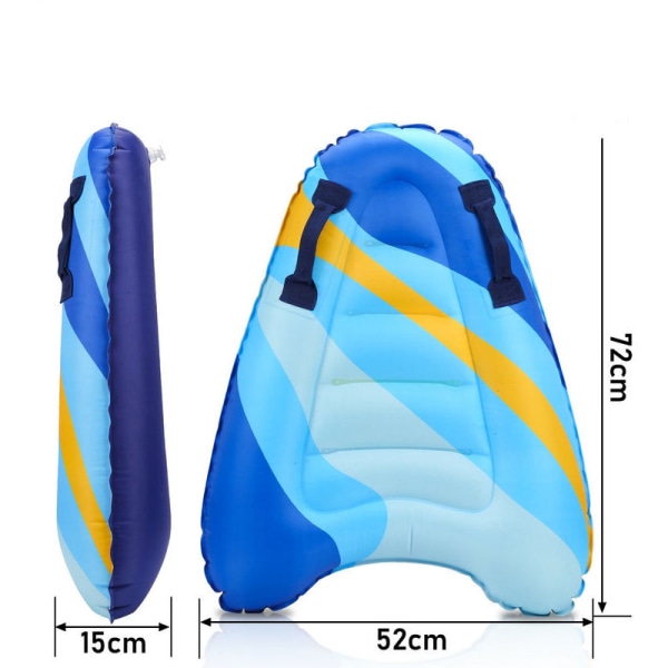Uppblåsbar surfbräda för simbassäng, bärbar bodyboard för vuxna och barn att lära sig simma och surfa, lätt vattenskidor