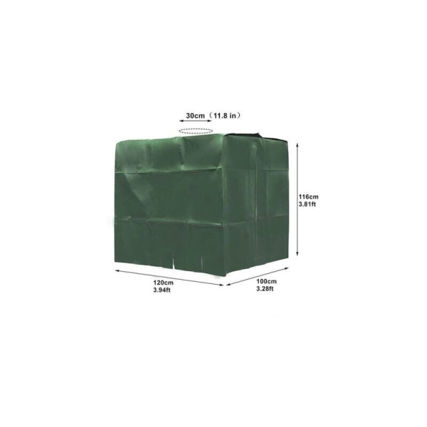 Vattentanksskydd, IBC-tanksskydd för 1000L tank, vattentankbehållareskydd, anti-damm, anti-UV, anti-regn, 120x100x116cm (grön)--