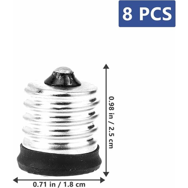 LED-lysadapter - 8 stk. lampeholderomformere pærebaseadapter pæreholdertilbehør (E17 til E14)