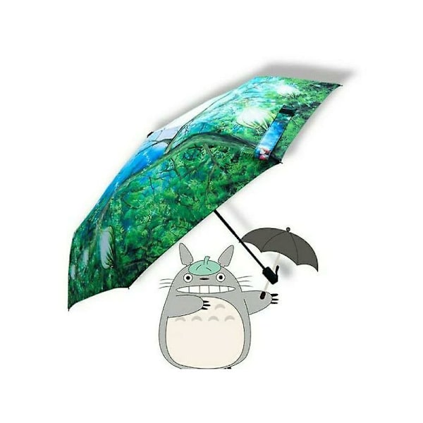 Ghiblin Totorin sateenvarjo aurinko- ja sadevarjo anime Naapurini Totoro söpö päivittäinen taittuva sateenvarjo Sisäpinta musta pinnoite