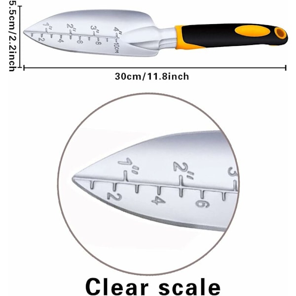 DENUOTOP Trädgårdsspade i rostfritt stål för plantering, omplantering, ogräsrensning, flyttning - DENUOTOP