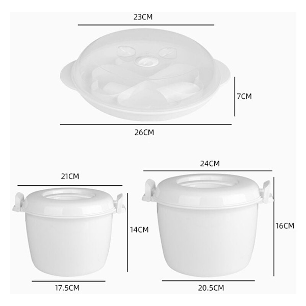 Riskogemaskine -Wave Multifunktionel Frokostbeholder Koger -Wave Koger Kogegrej til -Wave Ovn 17.5X21X14Cm