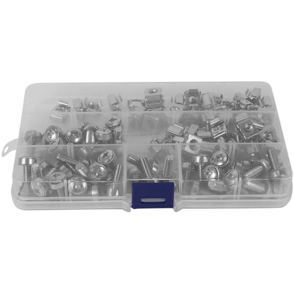 50 set M6 hål hårdvara fyrkantigt hål och brickor skruvar för server rack skåp (M6 X 20 mm) (mutter a bur a bricka a skruv)