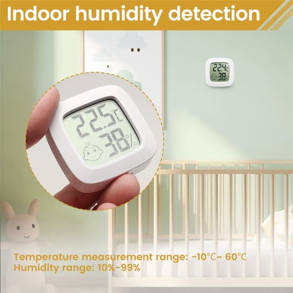 LCD Digital Hygrometer Termometer Innendørs Elektronisk Temperatur Fuktighet Meter Sensor Måler Værstasjon