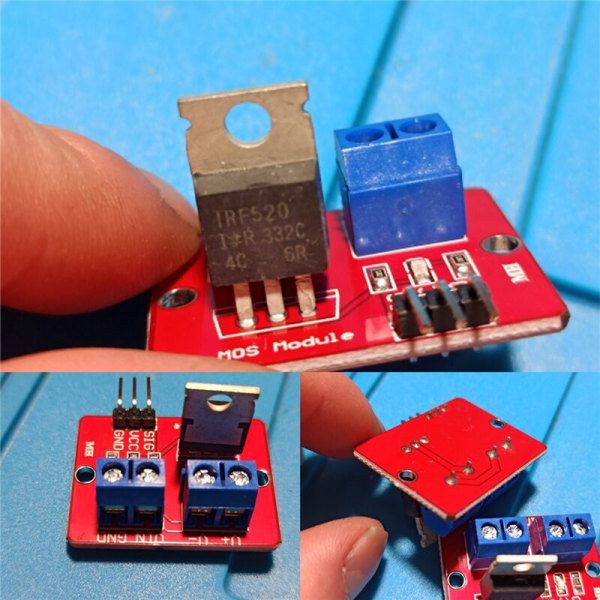 10 kpl IRF520 MOS-ohjainmoduuli PWM-himmennin 0-24V Top Mosfet -painike IRF 520 ARM MCU:lle
