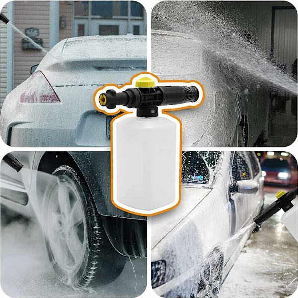 Skumkanon för Karcher, Skumkanonflaska med justerbart munstycke, Högtrycksskum Snöskumlans Kompatibel med Karcher K2-K7 Högtryckstvättar (