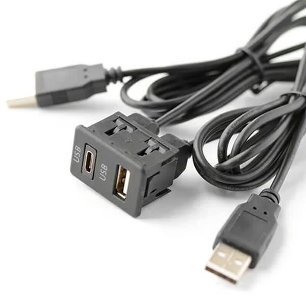 3 st 150CM Bil Dash Flush Mount 2 USB Port Panel Auto Båt Dubbel USB Förlängningskabel-TAPYC Adapter för