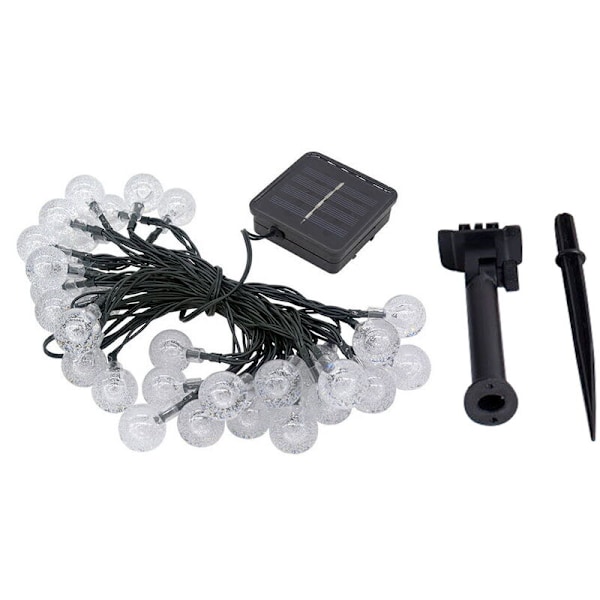 Feriebelysning LED Solar String Lights Bubble Crystal Ball String Lights 9.5M Utendørslampe for Eventyrlys Bryllupsfestdekorasjon-A