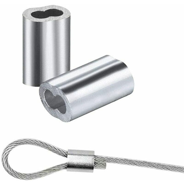 Rustfrit kabel i rustfrit stål, 2 mm kabel med kappe + skruelås + spænder i rustfrit stål + skrue, PVC-belagt kabel i rustfrit stål