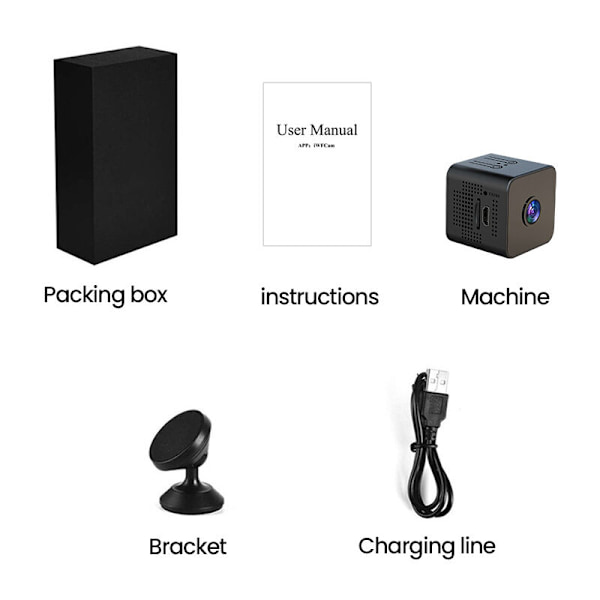 Mini Kamera HD 1080P WiFi APP Fjärrstyrd Smart Kamera Rörelsedetektering Nattseende AP Hotspot