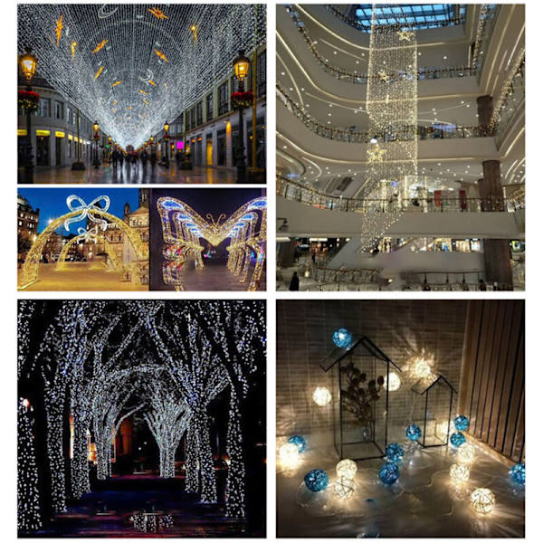Aurinkopaneelit valoketju, 65,6 jalkaa 200 LED 8 kuviota, jouluvaloketju pihalle puuhun häihin - valkoinen