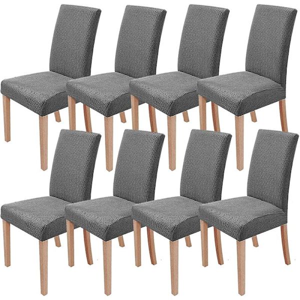 Stretch Stolskydd Set om 8 Avtagbara Tvättsbara Stolskydd för Modern Matplats Elastiskt Stolskydd Dekoration för Kontor Banketter Bröllop