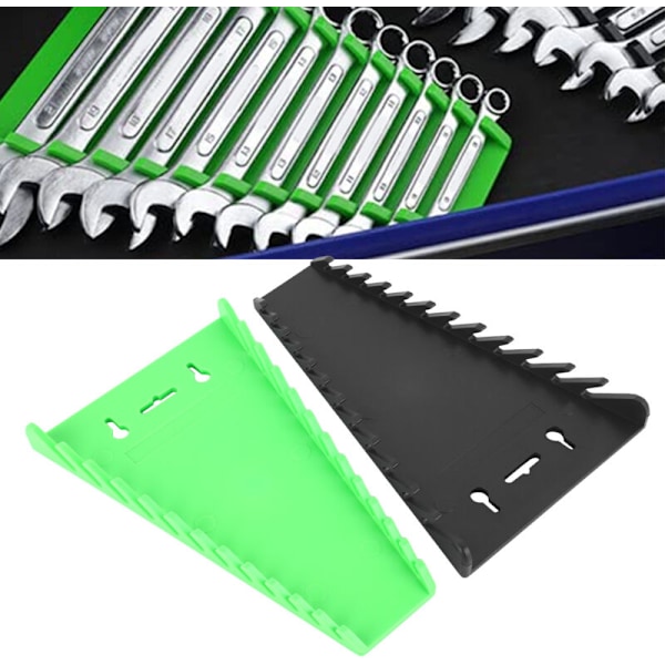 Magnetisk nøgleorganisator, 2-pak, rummer op til 12 stykker, stærk ABS magnetisk nøgleholder til 6 til 24 mm 1/4 tomme til 1/16 tomme