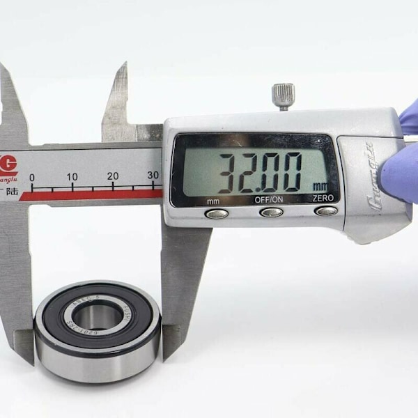 6201-2RS Kugleleje 12 x 32 x 10 mm - Dobbelt Gummiforsegling - ABEC 5 - For-smurt Kugleleje - Pakke med 4
