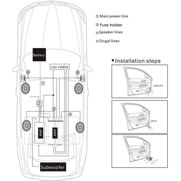 2 st 150W Universal Hög Effektivitet Mini Bil Diskant Högtalare Halv Dome för Ljudsystem