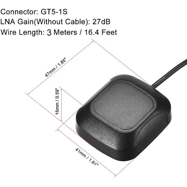 GT5-1S Bil GPS Navigation Aktiv Antenn Jack Antennkontakt Kabel För