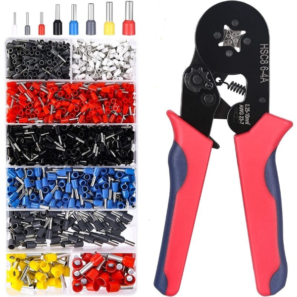 Crimping Pliers, Wiring Ferrule Crimping Tool Electrical Crimp Terminals 1200 Pieces Terminals 0.25-10mm² for Electrician Pliers Crimping Tool Termi