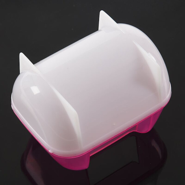 Rosa vit liten hamster badsand husdjursbur badrum 10 x 7 x 7cm