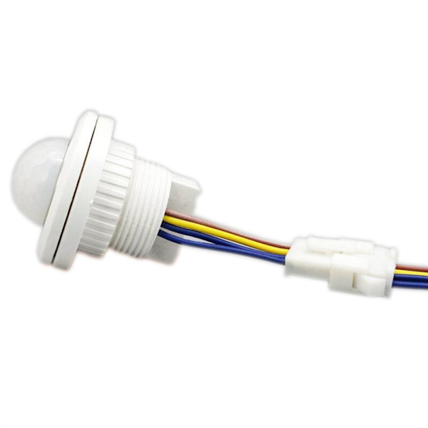 5X 220V Mini PIR Infrarød Bevægelsessensor Detektor Justerbar Tid Automatisk Hexe LED