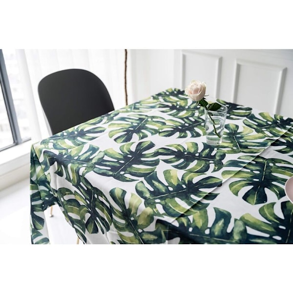 Dugdugsplanter Monstera Palm Grøn Blad Rektangulær Pastoral Haver Dug Vaskbar Pleje Resistent Plet Resistent (55 × 98in/140 × 250cm)