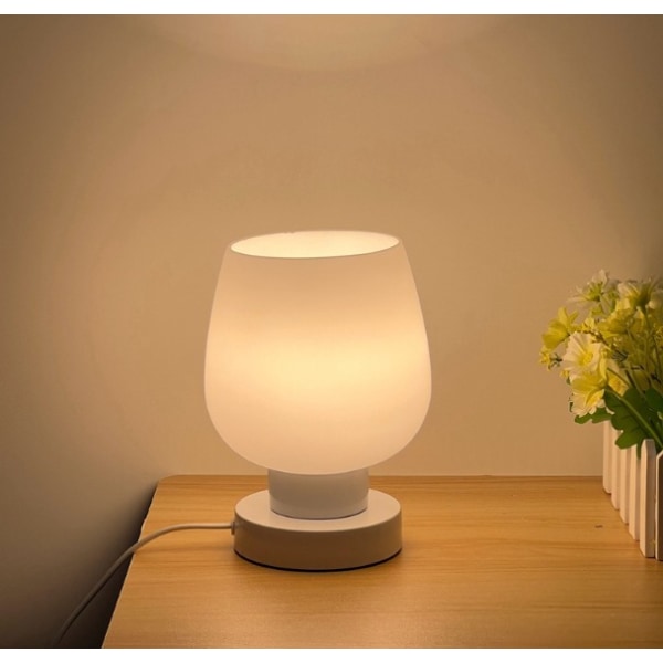 Lanterne nattbordslampe 1 stk sett, liten bordlampe for soverom, moderne design 3-veis dimbar nattlampe, liten bordlampe for stue og kontor -