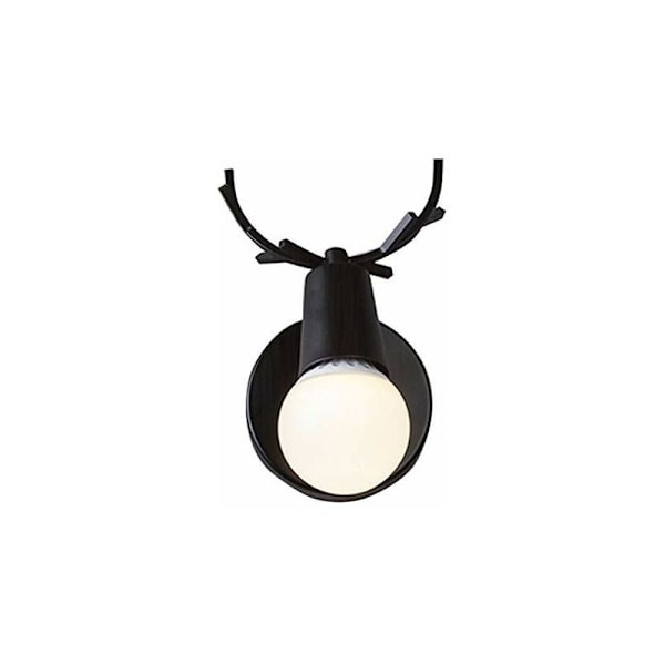 Modern Kreativ Vägglampa i Form av Hjortgevir, Dekorativ i Järn för Sovrum, Vardagsrum, Barnrum, Restaurang, Korridor, E27 Svart