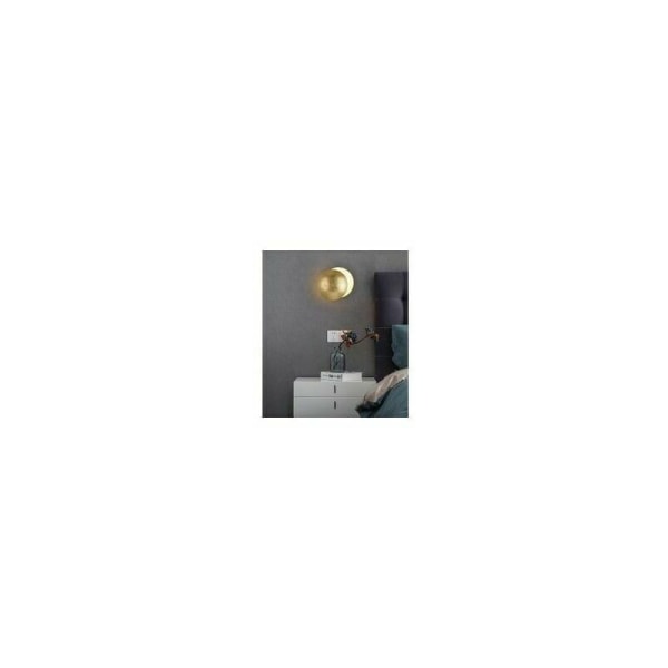 Vägglampa i mässing med varmt ljus 5W, sänglampa för sovrum, månlampa för sovrum, solförmörkelse, gånglampa, trapplampa, 20 cm
