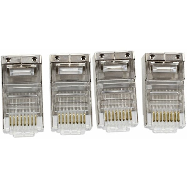 50 st Silver Tone Shielded RJ45 8P8C Nätverkskabel CAT5-lock