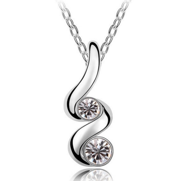 Kvinders sølv rhinestone infinity spiral smykkesæt Farve Hvid