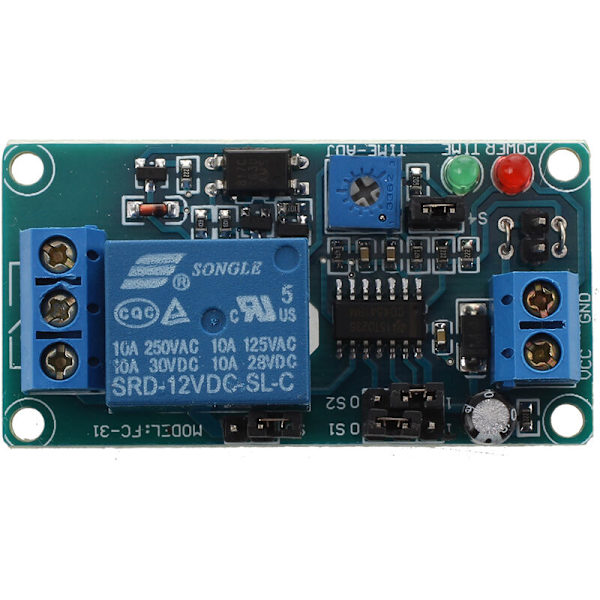 SRD-12VDC-SL-C NC-timer med 12V DC tidsstyring