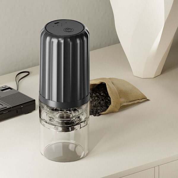 Elektrisk justerbar kaffekvarn, örterkvarn, kryddkvarn, kaffebönekvarn, svart kvarn