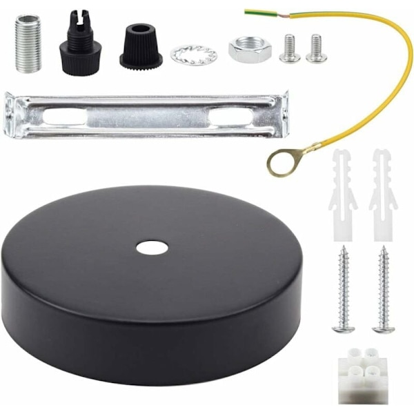 Takrosett Hengelampe Kabelklemme Fleksibel Klemmplate for Armatur 100mm Velg Hengelampe Flerfarget Komplett Sett Svart