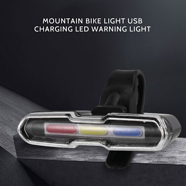 USB-ladattava pyörän takavalo litiumakku LED-pyörän takavalo pyöräilykypärän lamppu pyörän lampputelineen lisävarusteet punainen-valkoinen-sininen lamppu Colo