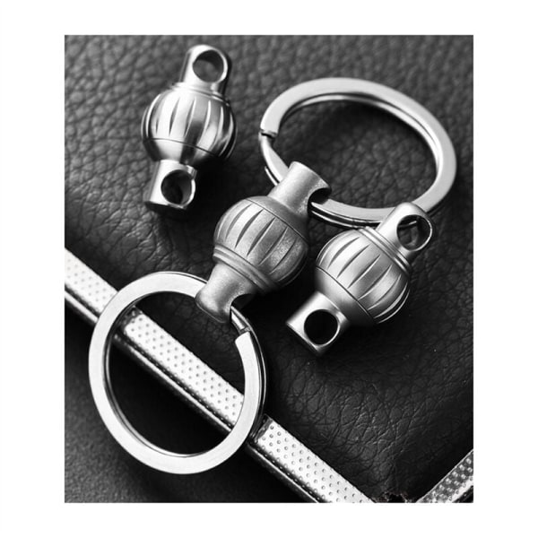 Titanium Alloy Nøkkelring, High-End Fjærlås, Mini Universal Roterende Ringspenne, Vertikale Linjer [Primærfarge]