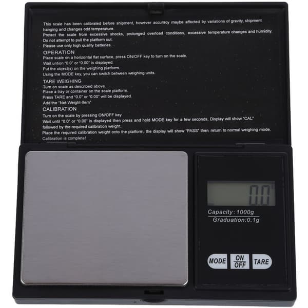 Digitalvægt til genindlæsning, køkken, 1000X0,1 G, sort