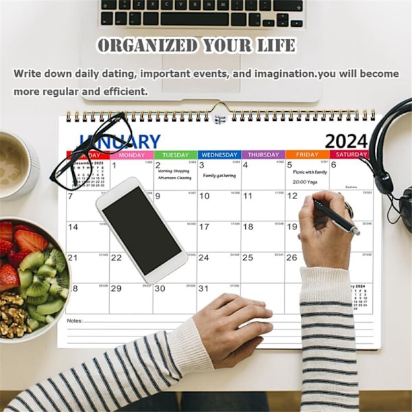 Väggkalender 2023-2024, juli 2023 till december 2024, 18 månaders semesterkalender