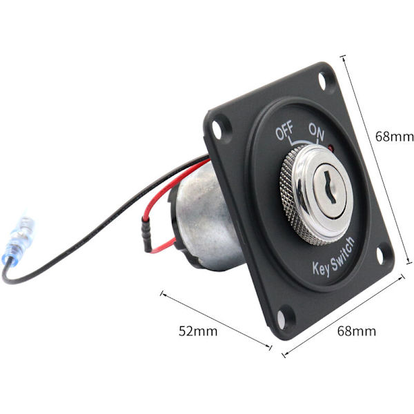 DC 12V 10A Tändningsbrytare 2 Positioner På/Av Nyckelbrytare med Panel + 2 Nycklar