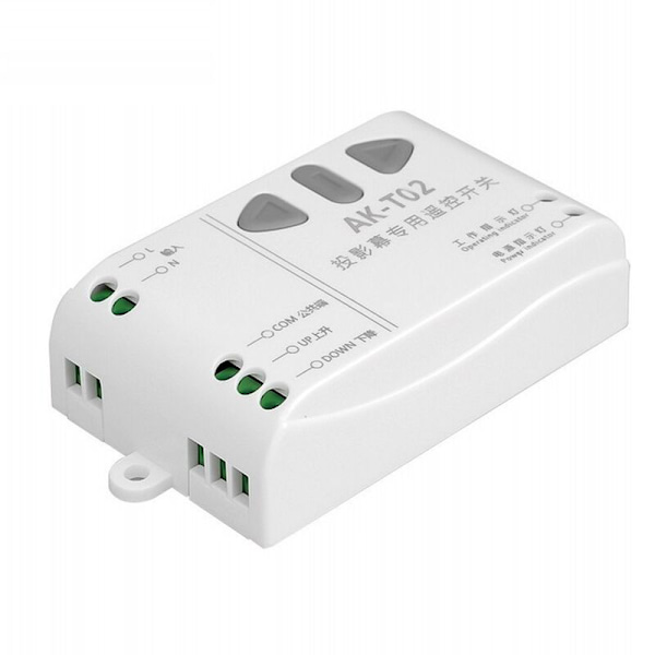 Fjärrkontroll för projektionsduk, AC85-250V Motor, Trådlös Switch, 433MHz, Upp, Ner, Stopp, Framåt, Bakåt, Stopp