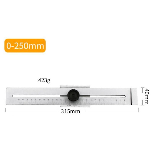 Metallimallinen mitta-alue 250 mm, 1 kpl - Arcenciél