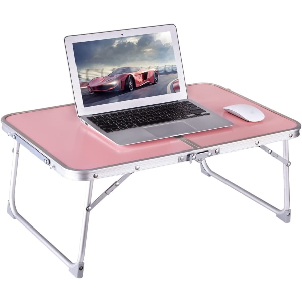 Sammenleggbart bærbart bord, frokostbrett, bærbart mini-picnic-bord Oppbevaringsplass Bærbart lesestativ (rosa)