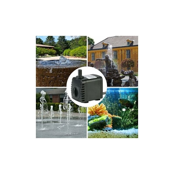 Doppeldyspump, 600L/H 8W Ultraljudsvattenpump med 4 Sugkoppsfötter för Fontäner Fisktankar Hydroponiska System med 2 Munstycken