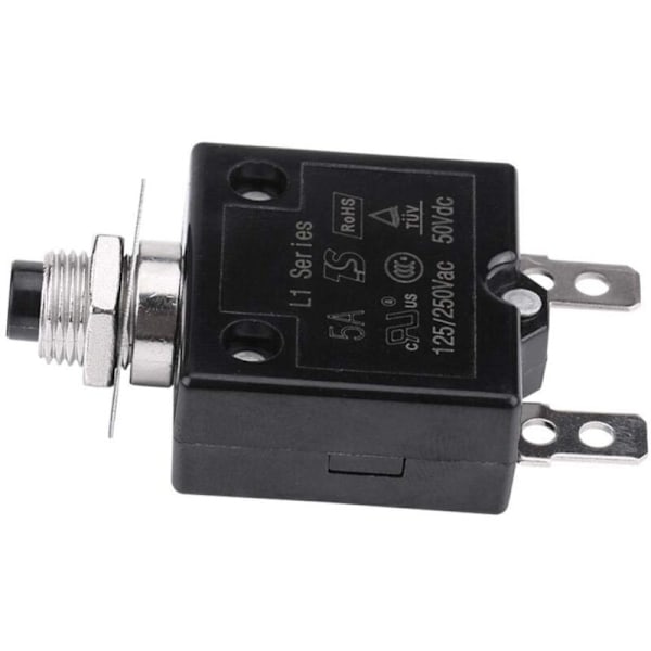 Sikringsautomat 5A 8A 10A 15A 18A 20A 30A Valgfri Nulstilling Termisk Afbryder, 125-250V AC 50V DC Overstrømsbeskyttelse Trykknap Sikringsautomat(