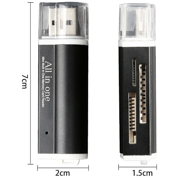 Mini USB 2.0 SD-kortlæser til Mini SD-kort TF-kortadapter Plug and Play til stationær pc-computer 5 stk. serie