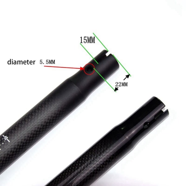 3K Kolfiber Cykelsadelstolpe Reducer Rör för Slide Car Scooter-Blank 25.4Till22.2Mm