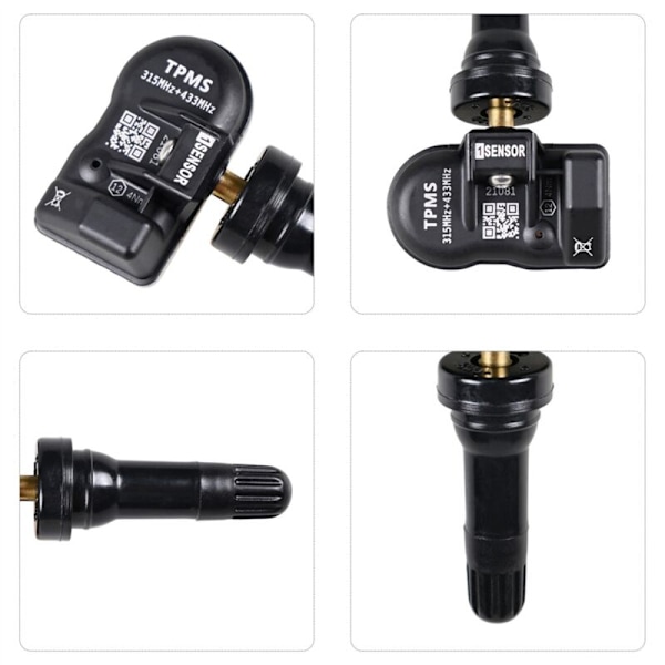 4X Programmerbar MX Sensor 315MHZ + 433MHz 2 i 1 Dæktryksovervågningssystem Universal Udskiftelig TPMS Værktøj til