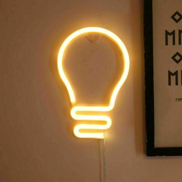 LED-neonvalaisin, lamppumuotoinen neonvalokyltti, USB/paristokäyttöinen neon yövalo, värikäs LED-neonlamppu, seinäkoriste kotiin, baariin, häihin, jouluun