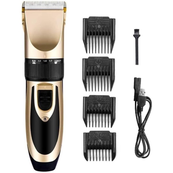 Professional USB Rechargeable Pet Hair Clipper, Quiet Cordless Hair Trimmer with 4 Combs, for Dogs, Cats, Pets, Neck--