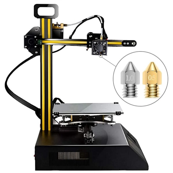 3D-printerdyse, 0,4 mm MK8-dyse, 30 stk Ekstruder for 1,75 mm Filament 3D-printer med rengjøringsverktøy