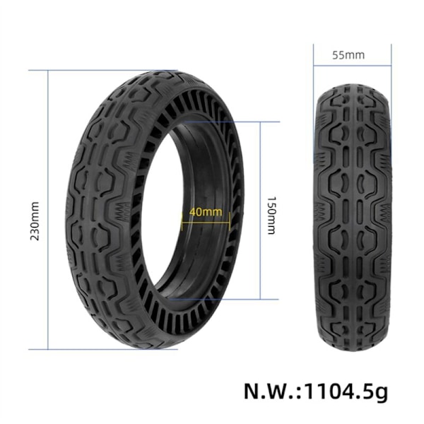 10X2.5-6.5 Solid Dekk Stripehull Gummi Ikke-Avtakbar Hul Honningkake